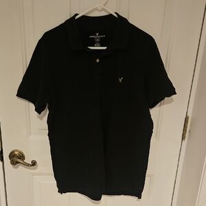 American Eagle Outfitters Men's Polo in Black